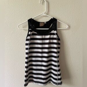Athleta, black and white stripe tank top
